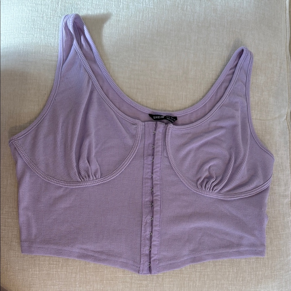 Lilac Ribbed Crop Top